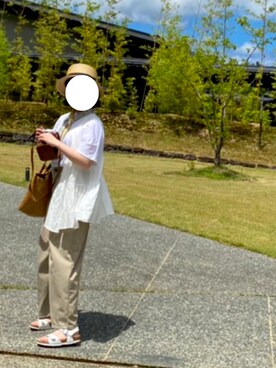 「アイテム（その他ヘアアクセサリー、イエロー系）」を使った、tiyさん（レディース・153cm）の夏コーディネート