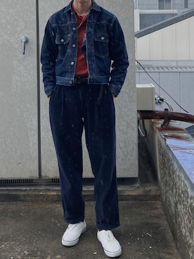 「Keds（ケッズ）のアイテム」を使った、二軒茶屋さん（メンズ・178cm）の冬コーディネート