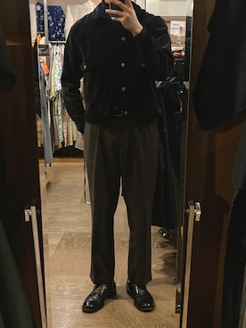 「OLD JOE & CO.（オールドジョーアンドコー）のアイテム（ブルゾン）」を使った、二軒茶屋さん（メンズ・178cm）の冬コーディネート