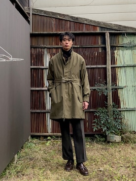 「グレースラックス」｜「アイテム（スラックス）」を使った、二軒茶屋さん（メンズ・178cm）の冬コーディネート