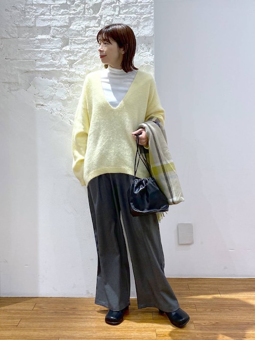 セール】7ゲージ深Vアルパカ混プルオーバー 183603（ニット/セーター