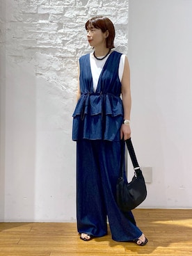 「アイテム（つなぎ/オールインワン）」を使った、mayaさん（レディース・158cm・40代）の夏コーディネート