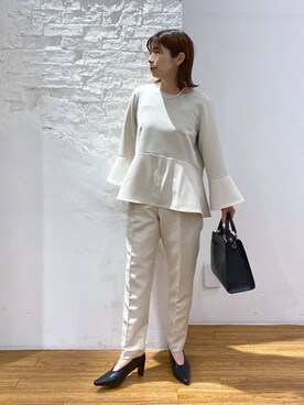 「LEPSIM（レプシィム）のフェイクレザーセンターステッチバッグ　990316（ショルダーバッグ）」を使った、mayaさん（レディース・158cm）の冬コーディネート