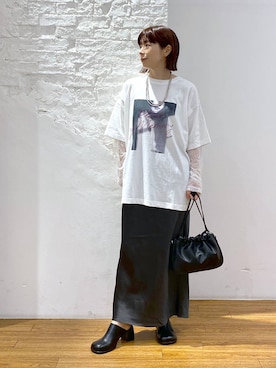 「LEPSIM（レプシィム）のドロストスクエアバッグ　578196（ショルダーバッグ）」を使った、mayaさん（レディース・156cm）の秋コーディネート