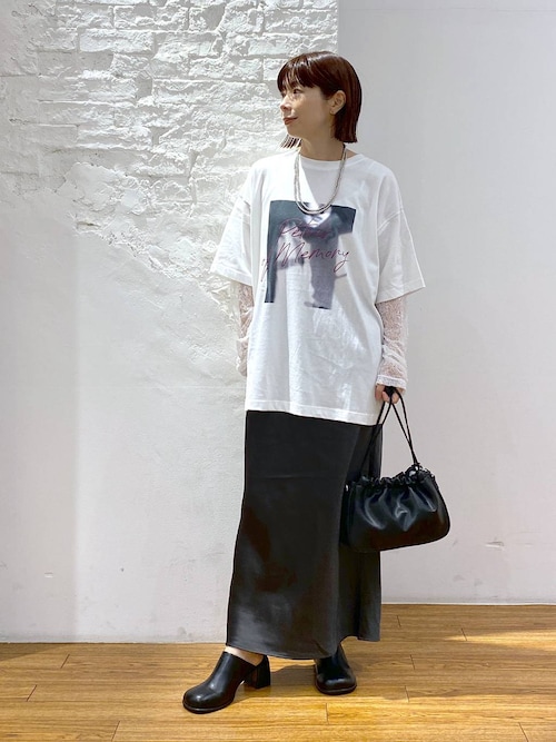 フォトプリント袖レイヤーT 591435（Tシャツ/カットソー