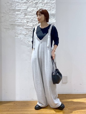 「秋コーデ」｜「アイテム（オールインワン・サロペット）」を使った、mayaさん（レディース・156cm）の秋コーディネート