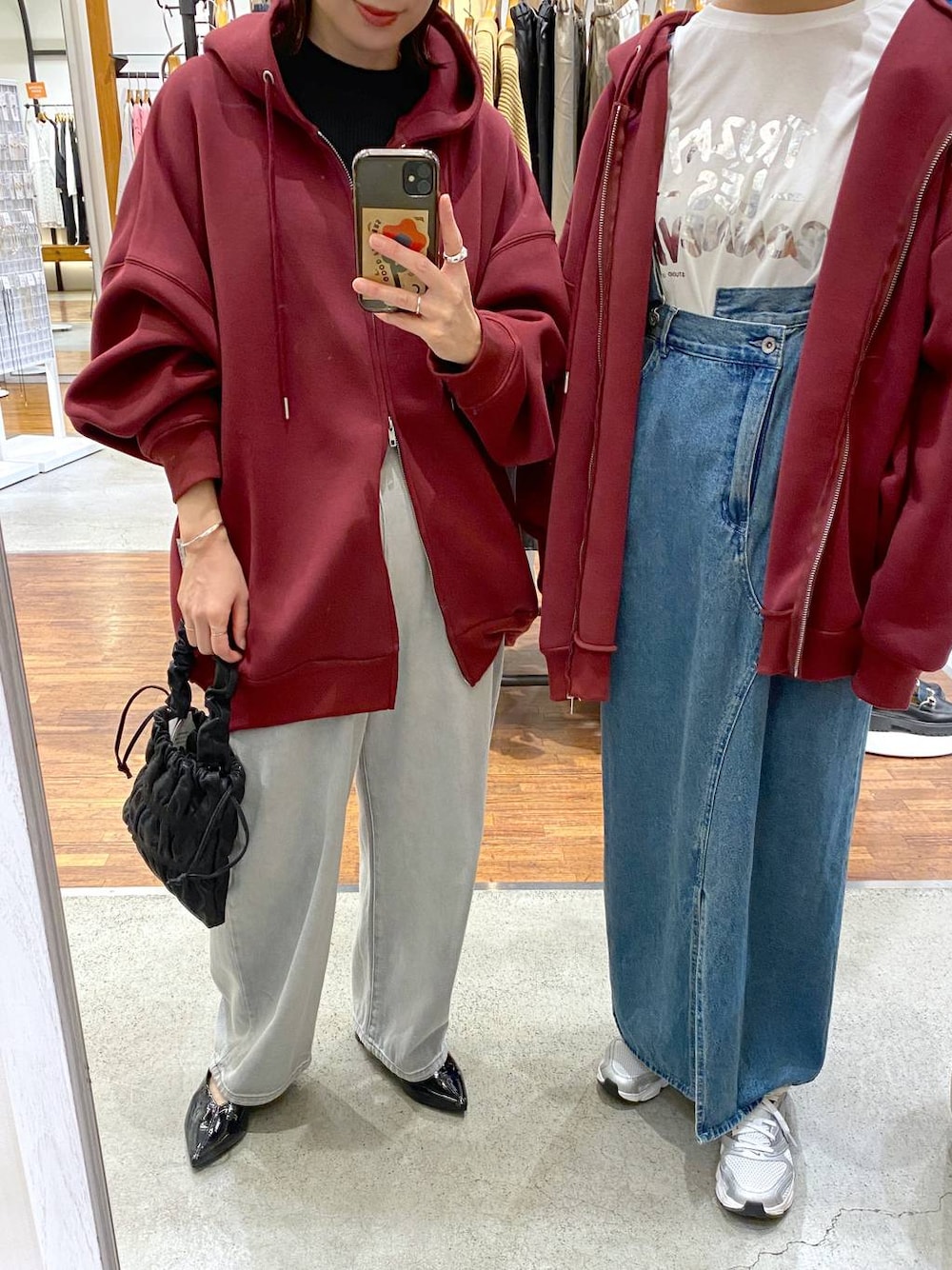 ★男前 ミリタリー ペイント デニム リメイク ジャンパースカート★ ポリニージャンパースカート：ブラック│胸が大きな女性のための