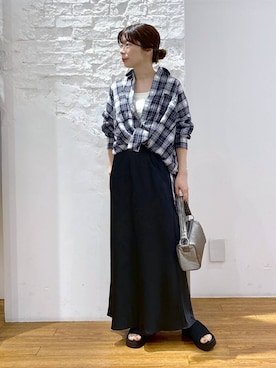 「アイテム（タンクトップ）」を使った、mayaさん（レディース・156cm）の春コーディネート