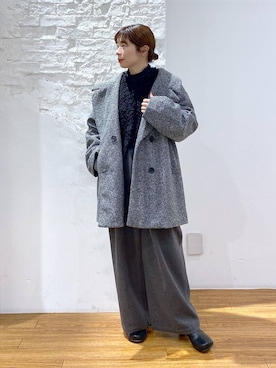 「アイテム（チェスターコート）」を使った、mayaさん（レディース・158cm・30代）の冬コーディネート