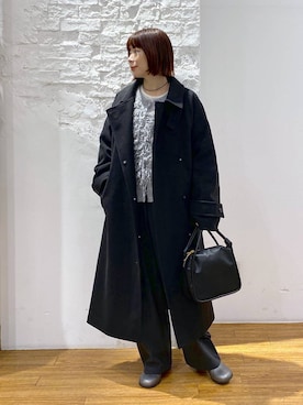 「アイテム（ステンカラーコート）」を使った、mayaさん（レディース・156cm）の秋コーディネート