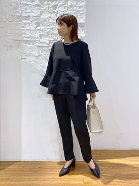 「LEPSIM（レプシィム）のフェイクレザーセンターステッチバッグ　990316（ショルダーバッグ）」を使った、mayaさん（レディース・158cm）の冬コーディネート