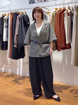 「LEPSIM（レプシィム）のレースベスト　636678（ベスト、ホワイト系）」を使った、mayaさん（レディース・158cm）の春コーディネート