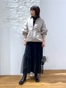 「レプシィム(LEPSIM)」｜「アイテム（ブルゾン）」を使った、mayaさん（レディース・158cm）の冬コーディネート
