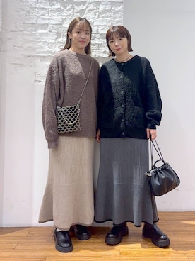 「LEPSIM（レプシィム）のドロストスクエアバッグ　578196（ショルダーバッグ）」を使った、mayaさん（レディース・156cm）の秋コーディネート