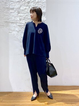 「LEPSIM（レプシィム）のフェイクレザーセンターステッチバッグ　990316（ショルダーバッグ）」を使った、mayaさん（レディース・158cm）の冬コーディネート