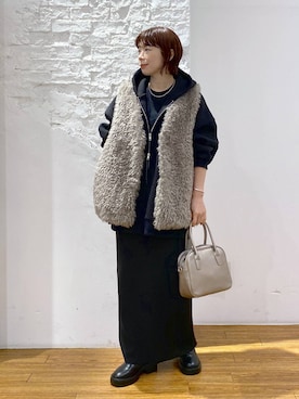 「アイテム（ベスト）」を使った、mayaさん（レディース・156cm・30代）の秋コーディネート
