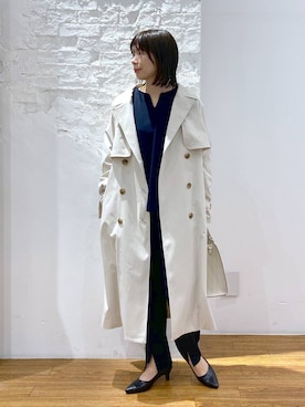 「LEPSIM（レプシィム）のアイテム（トレンチコート）」を使った、mayaさん（レディース・158cm）の冬コーディネート