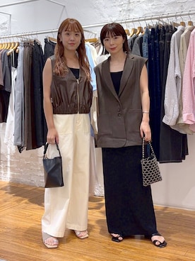 「アイテム（その他アウター、ブラウン系）」を使った、mayaさん（レディース・156cm）の夏コーディネート