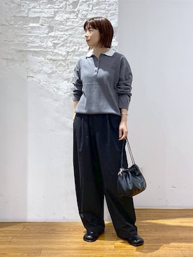 「LEPSIM（レプシィム）のドロストスクエアバッグ　578196（ショルダーバッグ）」を使った、mayaさん（レディース・156cm）の秋コーディネート