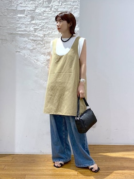「LEPSIM（レプシィム）のボックスタックノースリーブ　290766（Tシャツ/カットソー）」を使った、mayaさん（レディース・156cm・40代）の夏コーディネート