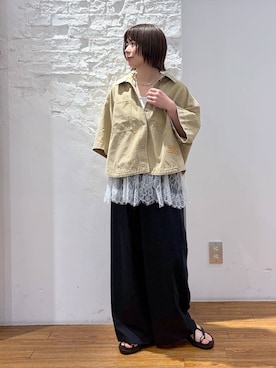 「LEPSIM（レプシィム）のメタルストラップサンダル　638841（サンダル、ブラック系）」を使った、mayaさん（レディース・158cm）の春コーディネート