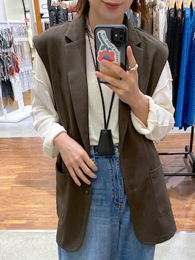 「LEPSIM（レプシィム）のアウトリンキングシアープルオーバー　582453（Tシャツ/カットソー）」を使った、mayaさん（レディース・156cm）の秋コーディネート