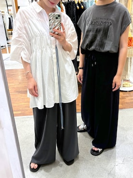 「LEPSIM（レプシィム）のフレンチスリーブプリントチュニック　124107（Tシャツ/カットソー）」を使った、mayaさん（レディース・158cm）の夏コーディネート