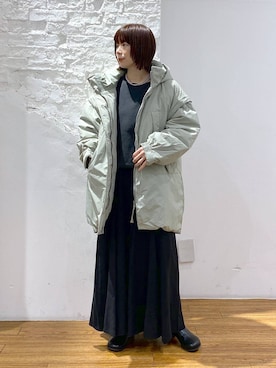 「アイテム（その他アウター、グリーン系）」を使った、mayaさん（レディース・156cm）の冬コーディネート