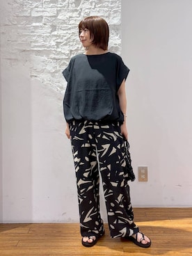 「LEPSIM（レプシィム）のメタルストラップサンダル　638841（サンダル、ブラック系）」を使った、mayaさん（レディース・158cm）の夏コーディネート