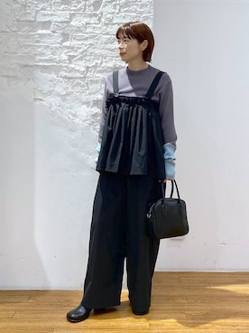「アイテム（サロペット/オーバーオール）」を使った、mayaさん（レディース・156cm・40代）の秋コーディネート