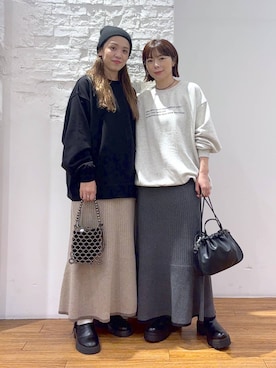 「LEPSIM（レプシィム）のドロストスクエアバッグ　578196（ショルダーバッグ）」を使った、mayaさん（レディース・156cm）の秋コーディネート