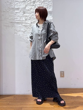 「LEPSIM（レプシィム）の【お気に入り登録数3万突破】【500mlペットボトルも入る】フラップボディバッグ　574895（ショルダーバッグ、ブラック系）」を使った、mayaさん（レディース・158cm）の夏コーディネート