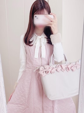「tocco closet（トッコ　クローゼット）のアイテム（ジャンパースカート）」を使った、yuriさん（レディース・159cm）の春コーディネート