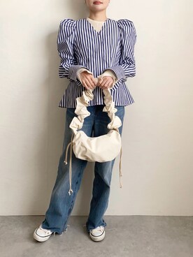 「COLDE （コルデ）のアイテム（ショルダーバッグ）」を使った、ユタニさん（レディース・163cm）の春コーディネート