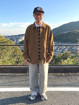 「アイテム（スウェットパンツ）」を使った、tatsuya さん（メンズ・172cm）の秋コーディネート