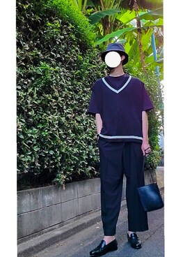 「MB（エムビー）のアイテム（帽子）」を使った、pokiiiiさん（メンズ・181cm）の秋コーディネート