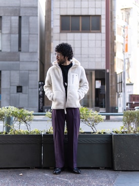 「schott（ショット）の【直営限定】Schott/ショット/MILITARY SLACKS/ミリタリースラックス（その他パンツ）」を使った、sugaさん（メンズ・177cm）の冬コーディネート