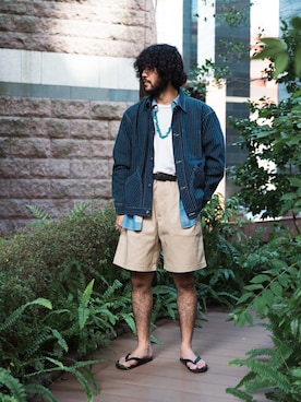 「schott（ショット）のアイテム（ブルゾン）」を使った、sugaさん（メンズ・177cm）の夏コーディネート