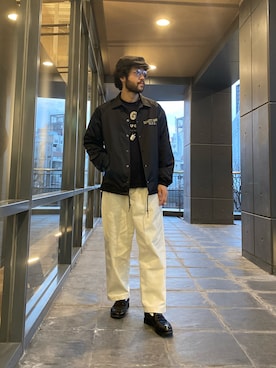 「リラックススタイル」｜「アイテム（ブルゾン）」を使った、sugaさん（メンズ・177cm）の冬コーディネート