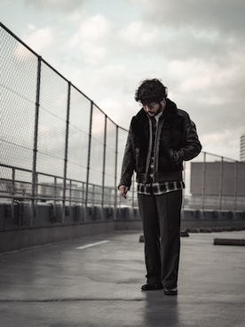 「schott（ショット）の【直営限定】Schott/ショット/MILITARY SLACKS/ミリタリースラックス（その他パンツ）」を使った、sugaさん（メンズ・177cm）の冬コーディネート