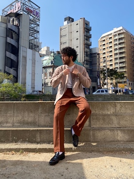 「schott（ショット）の【直営限定】Schott/ショット/MILITARY SLACKS/ミリタリースラックス（その他パンツ）」を使った、sugaさん（メンズ・177cm）の秋コーディネート