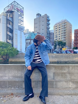 「BROTHER BRIDGE（ブラザーブリッジ）のアイテム」を使った、sugaさん（メンズ・177cm）の秋コーディネート