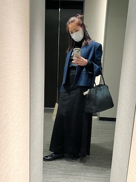 「HARUTA」｜「アイテム（ノーカラージャケット）」を使った、nkさん（レディース・157cm）の春コーディネート