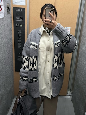 「FRAMeWORK（フレームワーク）のアイテム（カーディガン/ボレロ）」を使った、nkさん（レディース・157cm）の冬コーディネート