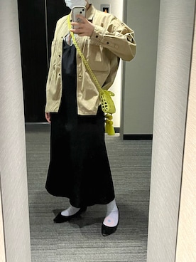 「ビーズバッグ」｜「アイテム（パンプス）」を使った、nkさん（レディース・157cm）の春コーディネート