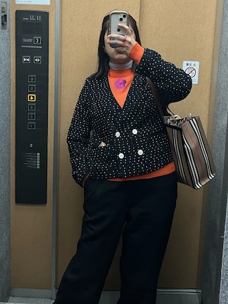 IENA（イエナ）の「ドットツイード Vネックジャケット