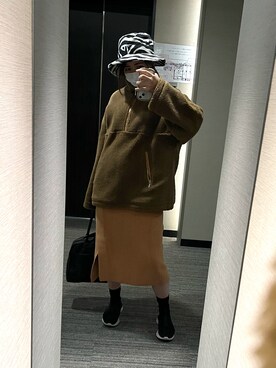 「LILY BROWN（リリーブラウン）のアイテム（帽子）」を使った、nkさん（レディース・157cm）の冬コーディネート