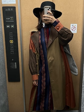 「古着」｜「アイテム（トレンチコート）」を使った、nkさん（レディース・157cm）の秋コーディネート