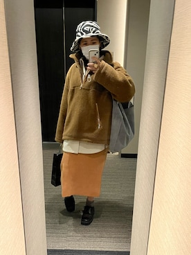 「LILY BROWN（リリーブラウン）のアイテム（帽子）」を使った、nkさん（レディース・157cm）の冬コーディネート
