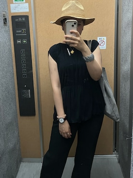 「FRAMeWORK（フレームワーク）のアイテム（スラックス）」を使った、nkさん（レディース・157cm）の夏コーディネート